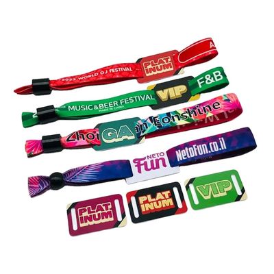 Persoonlijke grootte en logo RFID Polyester/Ribbon Armband voor concertfeest Festival Evenementen