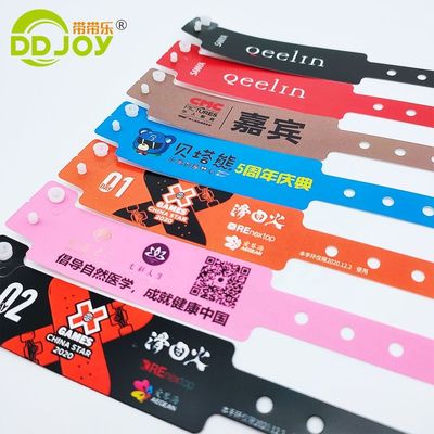250*16mm L-vorm Plastic Event Armband Custom Print Logo Armband Snap Button Armband