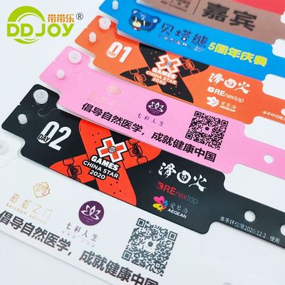 250*16mm L-vorm Plastic Event Armband Custom Print Logo Armband Snap Button Armband