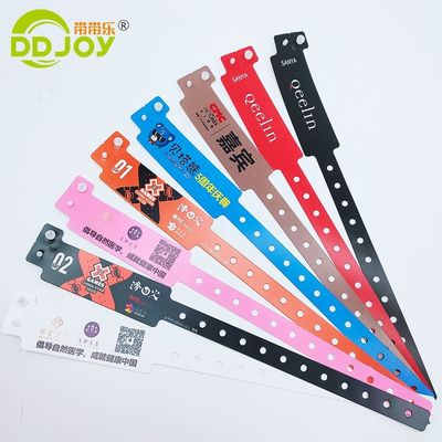 250*16mm L-vorm Plastic Event Armband Custom Print Logo Armband Snap Button Armband