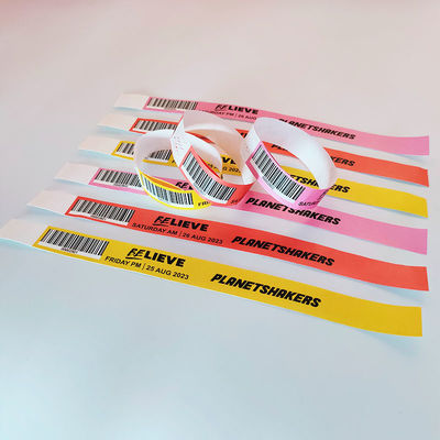 Blauw op maat gedrukt Dupont/Tyvek polsbandjes voor evenementen/festivals 250*25mm Bandbreedte