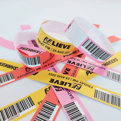 Blauw op maat gedrukt Dupont/Tyvek polsbandjes voor evenementen/festivals 250*25mm Bandbreedte