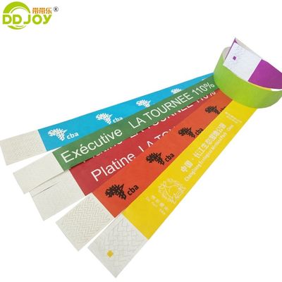 250*25mm en 250*19mm Tyvek papieren polsband met op maat gemaakte drukvereisten