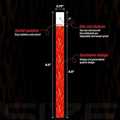 250*25mm en 250*19mm Tyvek papieren polsband met op maat gemaakte drukvereisten