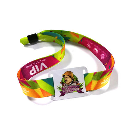 Custom Logo Satin Stof RFID Armbanden Ideaal voor GAST/VIP/VENDOR/MEDIA/STUFF/ARTIST