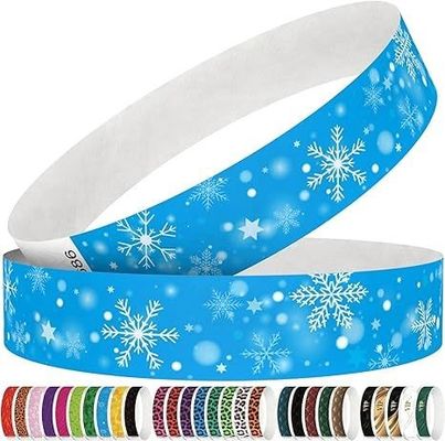 Wegwerp Tyvek polsband voor evenementen Custom QR Code Waterdicht Rood Eénkleurige afdruk