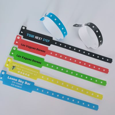 250*25mm/250*19mm PE polsband VIP Toegang tot park/evenementen/festival ISO9001 gecertificeerd