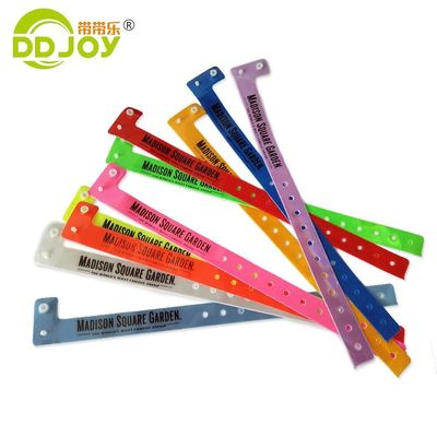 Identificatie Plastic Vinyl Armbanden Custom Lock Neon Kleur voor Evenementen Partijen