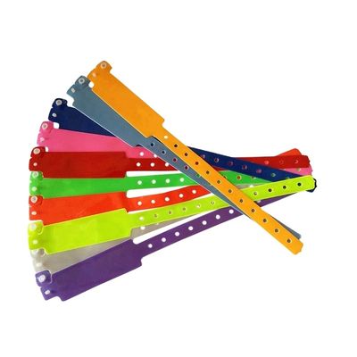 250*25mm PVC polsband Custom Neon Kleur Plastic Armband voor Hotel Identificatie