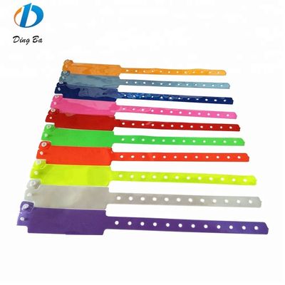 250*25mm PVC polsband Custom Neon Kleur Plastic Armband voor Hotel Identificatie