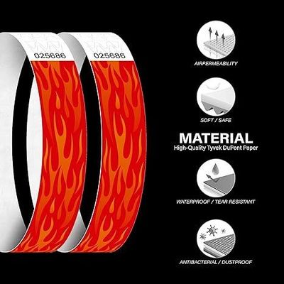 Waterdichte Tyvek-armbanden voor evenementen in groen traanbestendig materiaal
