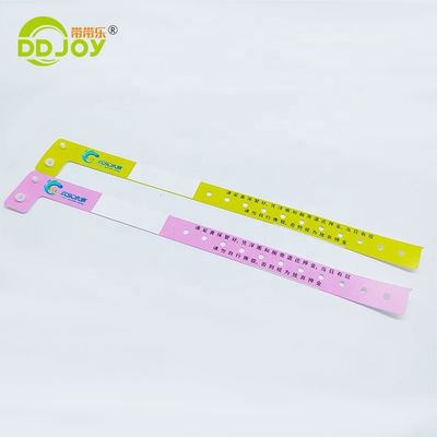 250*25mm/250*19mm Custom eenmalig waterdicht kunststof polsbandje voor park/evenementen/festivals