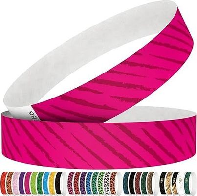 Geprinte waterdichte Tyvek DuPont papieren armband voor aangepaste toegang tot pretpark
