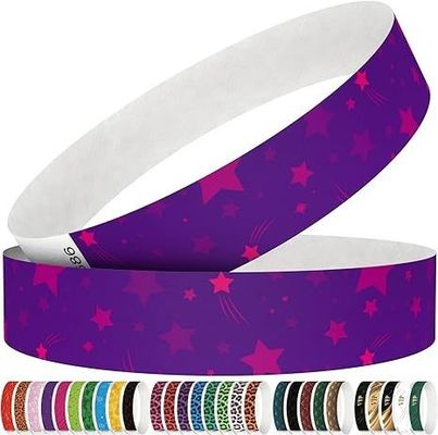 Geprinte waterdichte Tyvek DuPont papieren armband voor aangepaste toegang tot pretpark