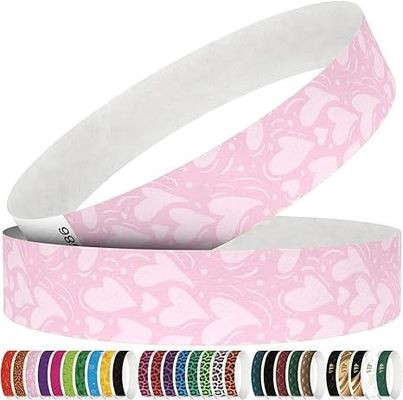 Geprinte waterdichte Tyvek DuPont papieren armband voor aangepaste toegang tot pretpark