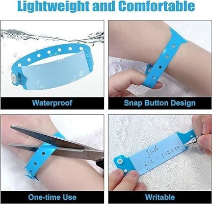 Anti-verlies gepersonaliseerde PVC vinyl armbanden voor evenementen en festivals Set regenboog kleuren