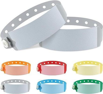 Anti-verlies gepersonaliseerde PVC vinyl armbanden voor evenementen en festivals Set regenboog kleuren