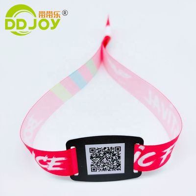 Toegangscontrole Gepersonaliseerde evenementen Ticket Geweven RFID Armband Stof NFC Armband Regelmatig Grootte 350 * 15mm