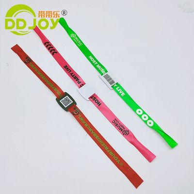 Toegangscontrole Gepersonaliseerde evenementen Ticket Geweven RFID Armband Stof NFC Armband Regelmatig Grootte 350 * 15mm