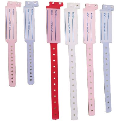 Ziekenhuispatiënten PVC Medisch ID Armband Armband met 250*25mm en 170*18mm Groottes