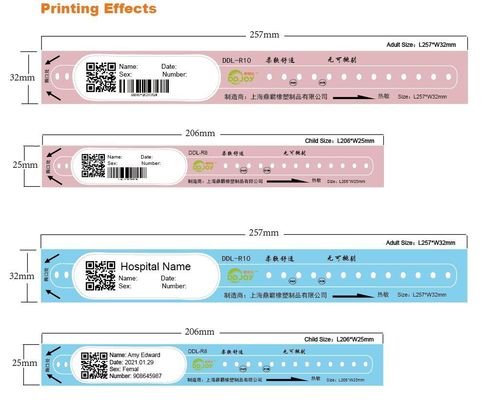 GODEX Printer Roze waterdichte eenmalige armband voor ziekenhuispatiëntidentificatie