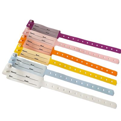Gele zachte PVC band voor ziekenhuispatiënt ID aanpasbaar logo en waterdicht door DDJOY