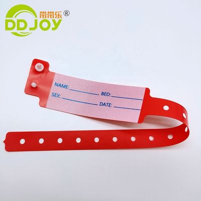 Custom PVC/Vinyl ziekenhuis medische patiënt ID kind polsband van DDJOY in bulk