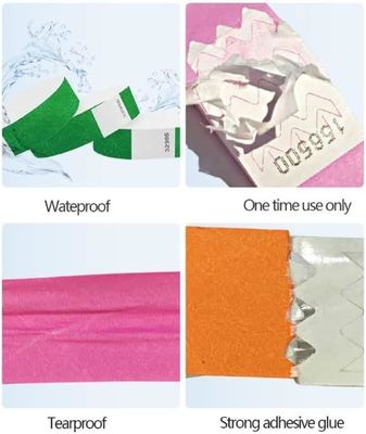 Gedrukt papier Tyvek polsband voor evenementen en feesten