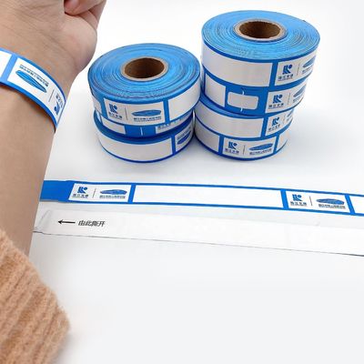 Gepersonaliseerd Logo Blauw Synthetisch Papier Armband Armband Voor Scenic Toegangskaartjes