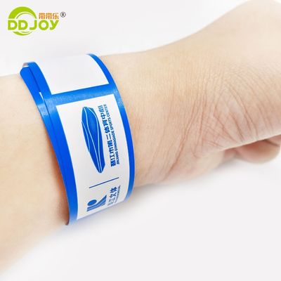 Gepersonaliseerd Logo Blauw Synthetisch Papier Armband Armband Voor Scenic Toegangskaartjes