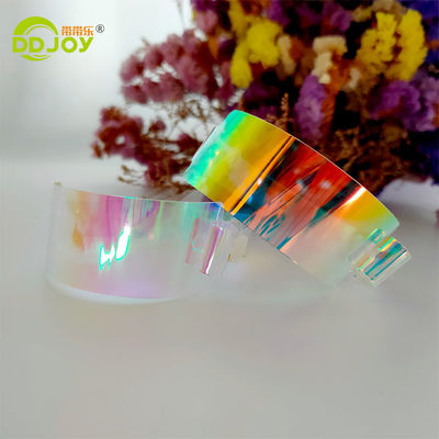 Custom TPU Printing Eenmalig Hologram Glitter Duidelijke Kleur Armband voor Bar Night Club