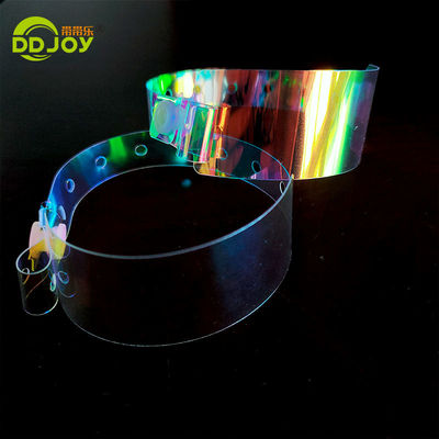Custom TPU Printing Eenmalig Hologram Glitter Duidelijke Kleur Armband voor Bar Night Club