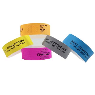 Gepersonaliseerde papieren polsbanden voor promoties 250*25mm/250*19mm Eenkleurige afdruk