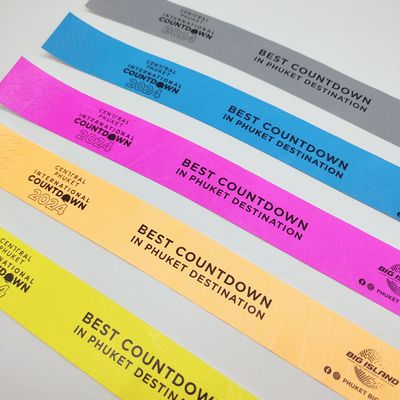 Gepersonaliseerde papieren polsbanden voor promoties 250*25mm/250*19mm Eenkleurige afdruk