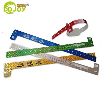 Gepersonaliseerde Holografische Armband Anti-allergie Rode Plastic L-vorm Glitter Armband voor Evenementen