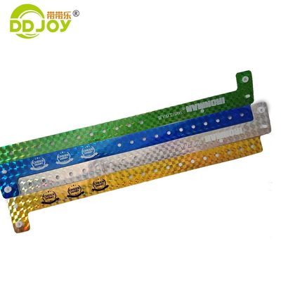 Gepersonaliseerde Holografische Armband Anti-allergie Rode Plastic L-vorm Glitter Armband voor Evenementen