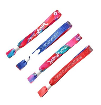 Custom RFID Chip Satin Stoffen Armbanden in geel voor feest en evenementen management