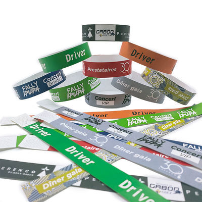 Solid Color Tyvek Armbanden voor evenementen Festival Aanpasbaar en waterdicht