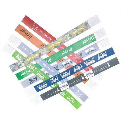 Solid Color Tyvek Armbanden voor evenementen Festival Aanpasbaar en waterdicht