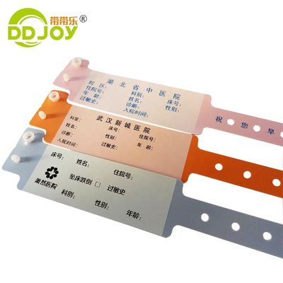 Oranje medische plastic eenmalige polsband voor aangepast ziekenhuisidentificatiesysteem