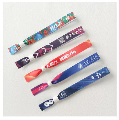 Custom Event Armbanden met RFID Chip Satin Stof en Merken Logo Text Printing