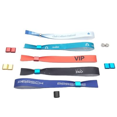 Custom Size One Time Brands Logo Text Printing Stof Evenement Festival Party Armbanden