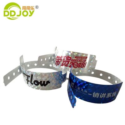 Glitter ID Armband Custom Logo Printing Hologram Armbanden voor Festival Park Tickets