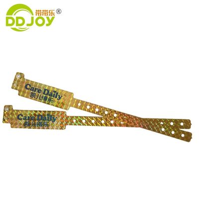 Glitter ID Armband Custom Logo Printing Hologram Armbanden voor Festival Park Tickets