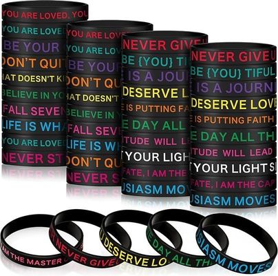 Silk Screen Printing Custom Logo Rubber Armband voor evenementen en feesten cadeautjes