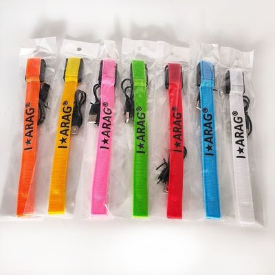 Custom Offset Printing Nylon Flashing LED Armbanden Glow in Dark voor evenementen Concerten