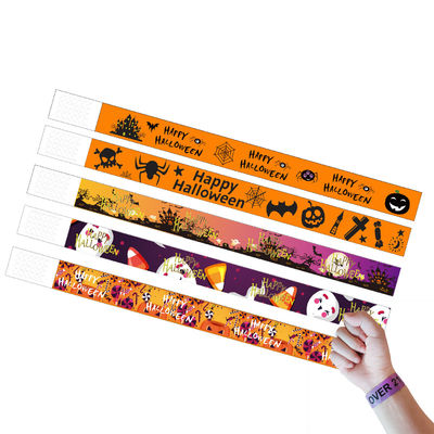 DDJOY 100pcs Happy Halloween Papier Armbanden Waterdicht Tyvek Armbanden voor Parken