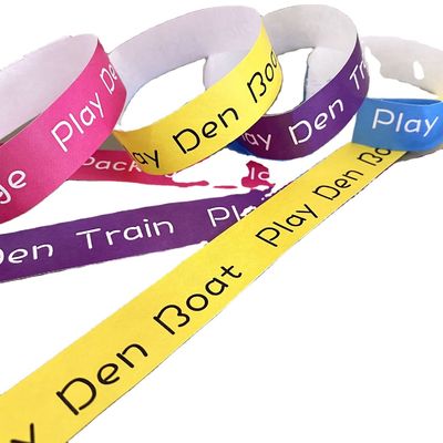 Custom Logo Printed Armband Waterdicht Papier Tyvek Armbanden Sterk kleefsluiting