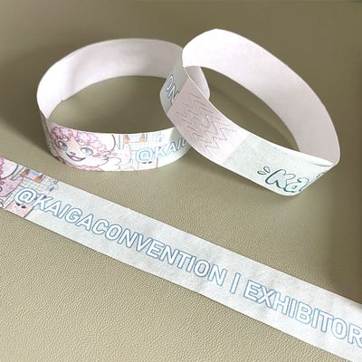 Custom Logo Printed Armband Waterdicht Papier Tyvek Armbanden Sterk kleefsluiting