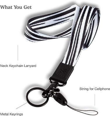 Gepersonaliseerde veiligheid Print Polyester Neck Lanyards met kaarthouders Sleutelhanger Mobiele telefoon
